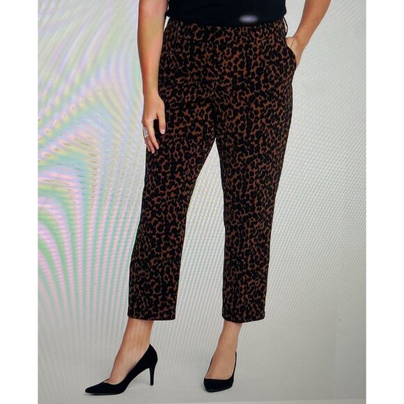 Old Navy Harper Mid-Rise Leopard Print Pants Size 8 Regular - Picture 1 of 13